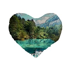 Blausee Naturpark - Switzerland Standard 16  Premium Heart Shape Cushions by ConteMonfrey