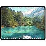 Blausee Naturpark - Switzerland Double Sided Fleece Blanket (Large)  80 x60  Blanket Back