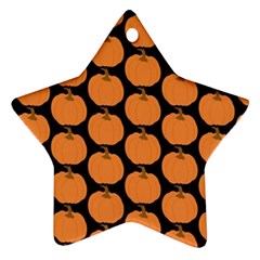 Black And Orange Pumpkin Ornament (Star)