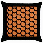 Black And Orange Pumpkin Throw Pillow Case (Black) Front