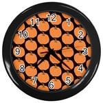 Black And Orange Pumpkin Wall Clock (Black) Front