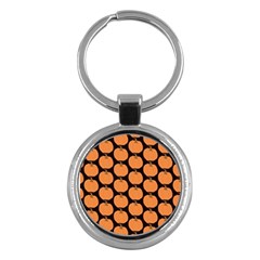 Black And Orange Pumpkin Key Chain (Round)