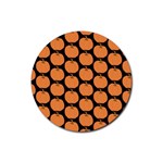 Black And Orange Pumpkin Rubber Coaster (Round) Front