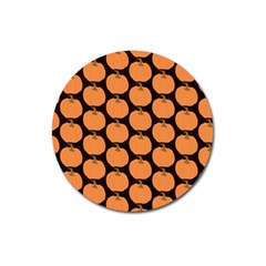 Black And Orange Pumpkin Magnet 3  (Round)