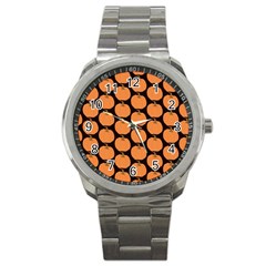 Black And Orange Pumpkin Sport Metal Watch