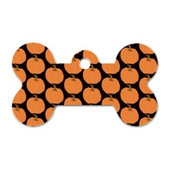 Black And Orange Pumpkin Dog Tag Bone (One Side)