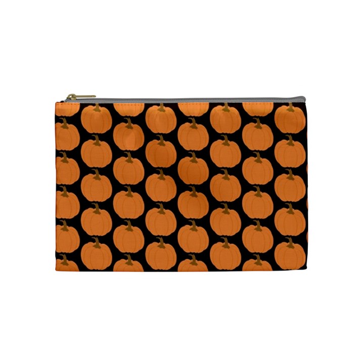 Black And Orange Pumpkin Cosmetic Bag (Medium)