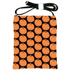 Black And Orange Pumpkin Shoulder Sling Bag