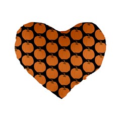 Black And Orange Pumpkin Standard 16  Premium Heart Shape Cushions