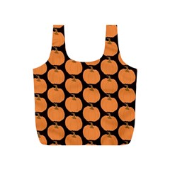 Black And Orange Pumpkin Full Print Recycle Bag (S)