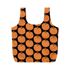 Black And Orange Pumpkin Full Print Recycle Bag (M)