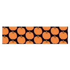 Black And Orange Pumpkin Oblong Satin Scarf (16  x 60 )