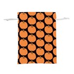 Black And Orange Pumpkin Lightweight Drawstring Pouch (M) Front