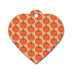 Cute Pumpkin Dog Tag Heart (one Side) by ConteMonfrey