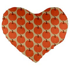 Cute Pumpkin Large 19  Premium Heart Shape Cushions by ConteMonfrey