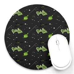 Halloween - The Witch Is Back   Round Mousepads by ConteMonfrey