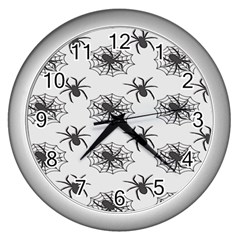 Spider Web - Halloween Decor Wall Clock (silver) by ConteMonfrey