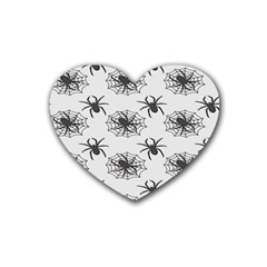 Spider Web - Halloween Decor Rubber Coaster (heart) by ConteMonfrey