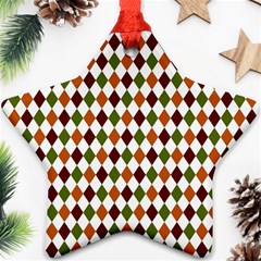 Halloween Palette Plaids   Ornament (star) by ConteMonfrey