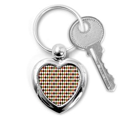 Halloween Palette Plaids   Key Chain (heart) by ConteMonfrey