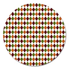 Halloween Palette Plaids   Magnet 5  (round) by ConteMonfrey