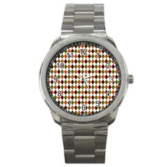 Halloween Palette Plaids   Sport Metal Watch by ConteMonfrey