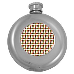 Halloween Palette Plaids   Round Hip Flask (5 Oz) by ConteMonfrey