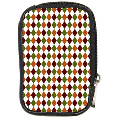 Halloween Palette Plaids   Compact Camera Leather Case by ConteMonfrey