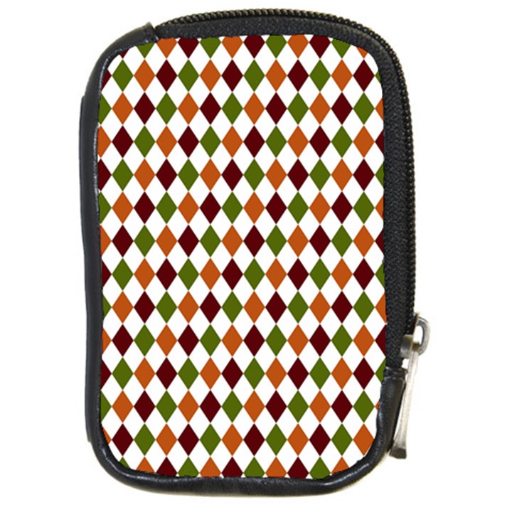 Halloween Palette Plaids   Compact Camera Leather Case