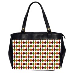 Halloween Palette Plaids   Oversize Office Handbag (2 Sides) by ConteMonfrey