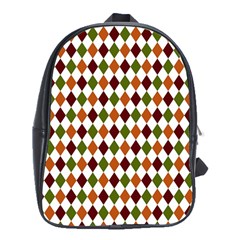 Halloween Palette Plaids   School Bag (xl) by ConteMonfrey