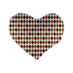 Halloween Palette Plaids   Standard 16  Premium Heart Shape Cushions by ConteMonfrey