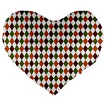 Halloween Palette Plaids   Large 19  Premium Heart Shape Cushions Front