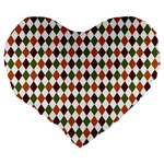 Halloween Palette Plaids   Large 19  Premium Heart Shape Cushions Back