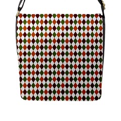 Halloween Palette Plaids   Flap Closure Messenger Bag (l) by ConteMonfrey