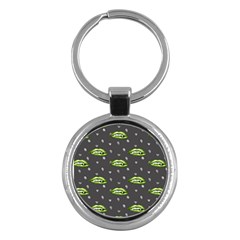 Green Vampire Mouth - Halloween Modern Decor Key Chain (round) by ConteMonfrey