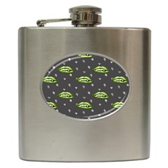 Green Vampire Mouth - Halloween Modern Decor Hip Flask (6 Oz) by ConteMonfrey