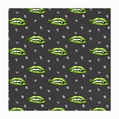 Green Vampire Mouth - Halloween Modern Decor Medium Glasses Cloth by ConteMonfrey