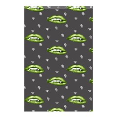 Green Vampire Mouth - Halloween Modern Decor Shower Curtain 48  X 72  (small)  by ConteMonfrey