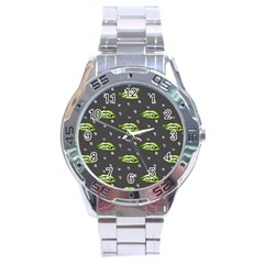 Green Vampire Mouth - Halloween Modern Decor Stainless Steel Analogue Watch by ConteMonfrey