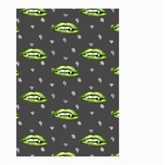 Green Vampire Mouth - Halloween Modern Decor Small Garden Flag (two Sides) by ConteMonfrey