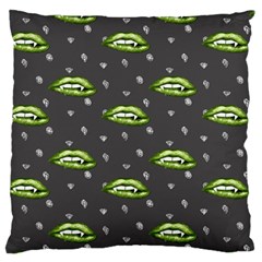 Green Vampire Mouth - Halloween Modern Decor Standard Flano Cushion Case (one Side) by ConteMonfrey