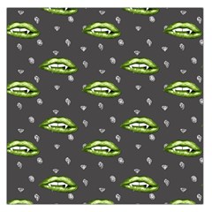 Green Vampire Mouth - Halloween Modern Decor Square Satin Scarf (36  X 36 ) by ConteMonfrey