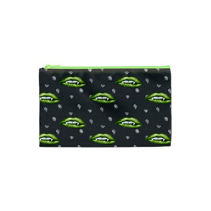 Green Vampire Mouth - Halloween Modern Decor Cosmetic Bag (XS)