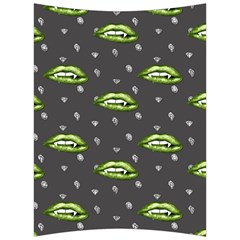 Green Vampire Mouth - Halloween Modern Decor Back Support Cushion by ConteMonfrey