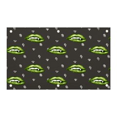 Green Vampire Mouth - Halloween Modern Decor Banner And Sign 5  X 3  by ConteMonfrey