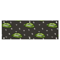 Green Vampire Mouth - Halloween Modern Decor Banner And Sign 6  X 2  by ConteMonfrey