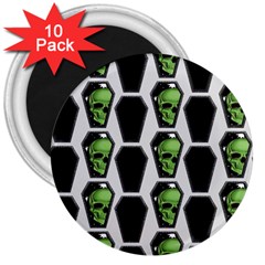 Coffins And Skulls - Modern Halloween Decor  3  Magnets (10 Pack) 