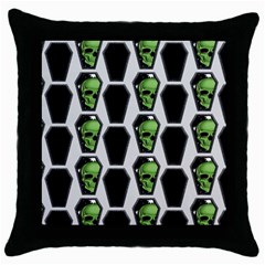 Coffins And Skulls - Modern Halloween Decor  Throw Pillow Case (black) by ConteMonfrey