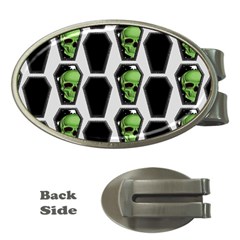 Coffins And Skulls - Modern Halloween Decor  Money Clips (oval)  by ConteMonfrey